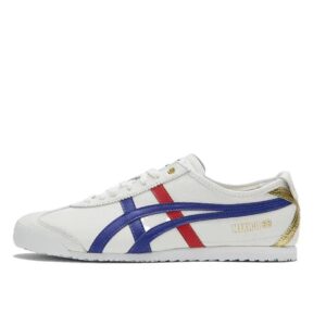 Onitsuka Tiger EspadrillesWhite Blue Red Gold Label-Original Shoe Quality Genuine Leather