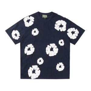 DENIM TEARS Foam Printed High Street Short Sleeve Navy Blue