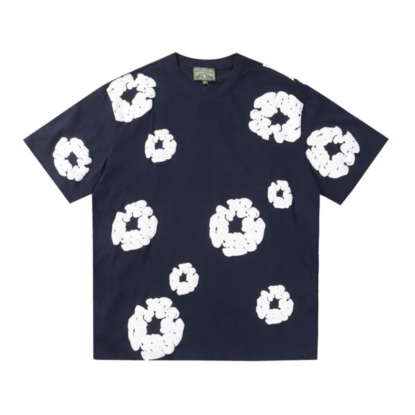 DENIM TEARS Foam Printed High Street Short Sleeve Navy Blue