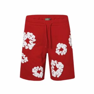 DENIM TEARS Foam Printed High Street Shorts Red