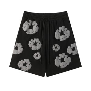 DENIM TEARS Foam Print High Street Shorts Black Gray