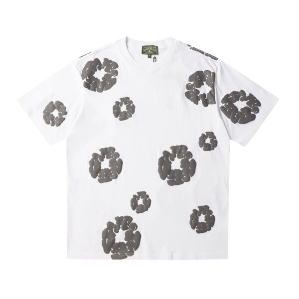 DENIM TEARS Foam Printed High Street Short Sleeve-White Gray