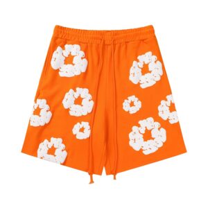 DENIM TEARS Foam Printed High Street Shorts Orange