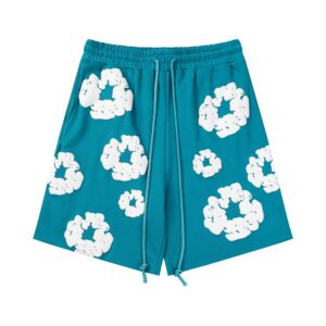 DENIM TEARS Foam Printed High Street Shorts Lake Blue
