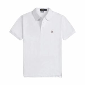 Ralph Lauren Henley Collar Embroidered Logo T-Shirtwhite