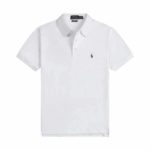 Ralph Lauren Henley Collar Embroidered Logo T-Shirtwhite
