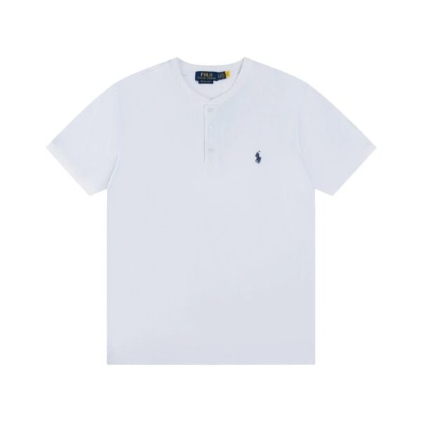Ralph Lauren Henley Collar Four Color Stand Up Open Chest Short Sleeve T-Shirt