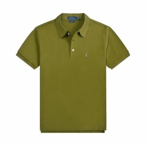 Ralph Lauren Henley Collar Embroidered Logo T-ShirtFluorescent green