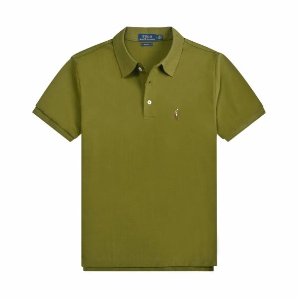 Ralph Lauren Henley Collar Embroidered Logo T-ShirtFluorescent green