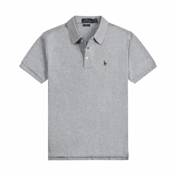 Ralph Lauren Henley Collar Embroidered Logo T-Shirtgrey