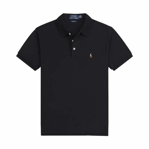 Ralph Lauren Henley Collar Embroidered Logo T-Shirtblack