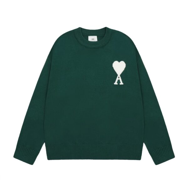 Ami  Big Heart Classic Jacquard Sweater