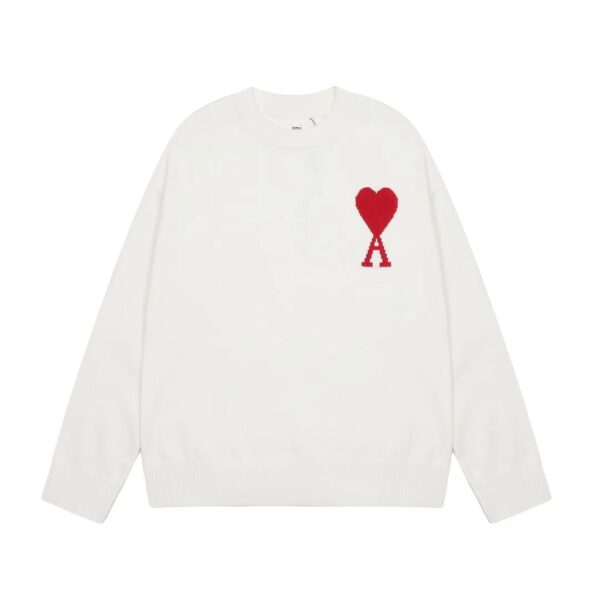 Ami  Big Heart Classic Jacquard Sweater