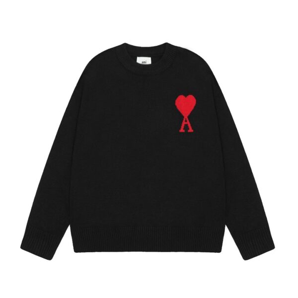 Ami  Big Heart Classic Jacquard Sweater