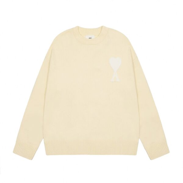 Ami  Big Heart Classic Jacquard Sweater