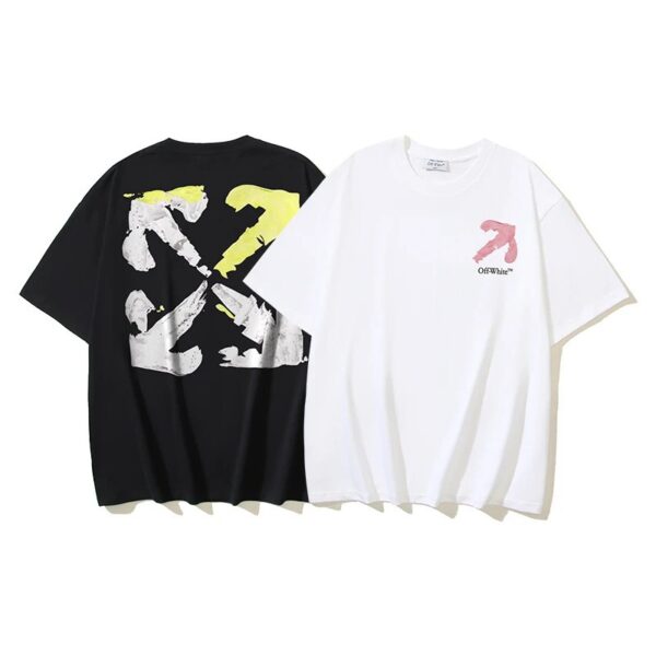 OFF-WHITE graffiti arrow print logo large size loose casual tops