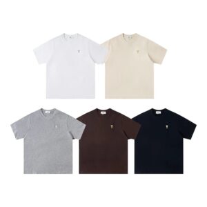 AMI Gold Heart Cotton Short Sleeve