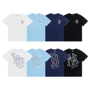 MLB Yankees cotton T-shirt back printed NY big LOGO Hugh