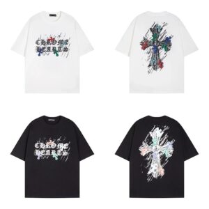 ChromeHearts T-shirt color splash ink print cross logo