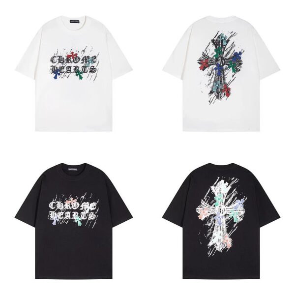 ChromeHearts T-shirt color splash ink print cross logo