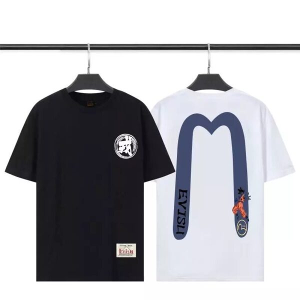 EVISU cotton T-shirt short sleeve T-shirt dragon ball Goku big M letters logo
