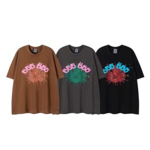 Sp5der cotton T-shirt printed spider web logo