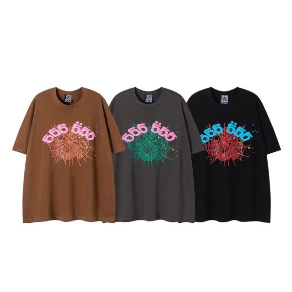 Sp5der cotton T-shirt printed spider web logo