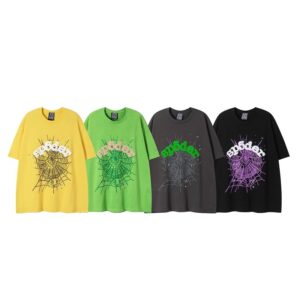 Sp5der Cotton T-Shirt Spider Web Logo