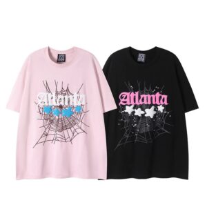 Sp5der cotton T-shirt men's trend printing stars spider web logo