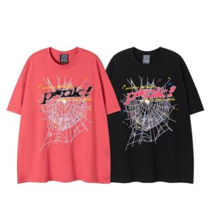 Sp5der cotton short sleeve T-shirt printed spider web logo