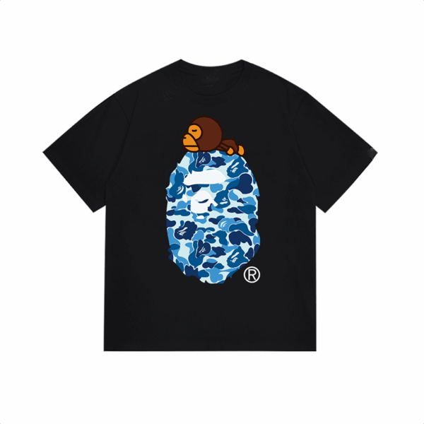 bape Monkey Camouflage Short Sleeve black and blue camouflage