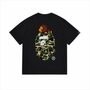 bape Monkey Camouflage Short Sleeve Black Green Camo