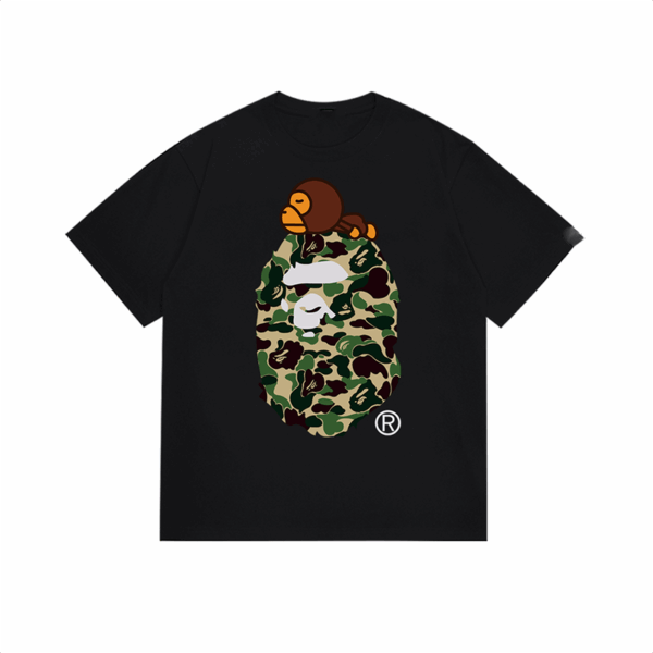 bape Monkey Camouflage Short Sleeve Black Green Camo