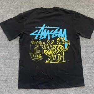 Stussy Crown Cat cotton print short sleeve