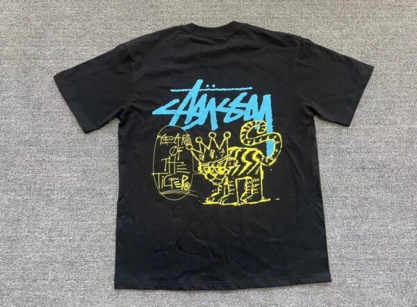 Stussy  Crown Cat cotton print short sleeve
