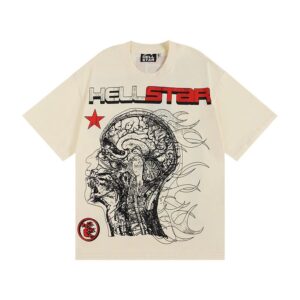 Hellstar High Street American Street Hip Hop Peplum Printed Short Sleeve T-Shirt