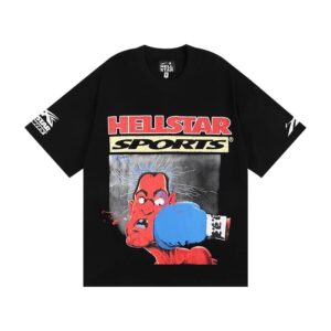 Hellstar High Street American Street Hip Hop Peplum Printed Short Sleeve T-Shirt