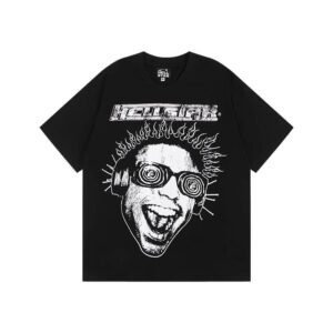 Hellstar High Street American Street Hip Hop Peplum Printed Short Sleeve T-Shirt