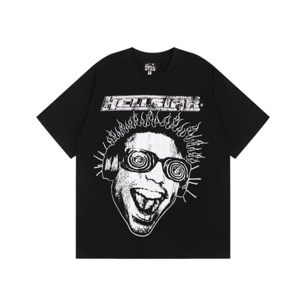 Hellstar High Street American Street Hip Hop Peplum Printed Short Sleeve T-Shirt