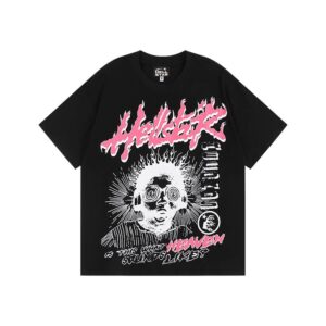 Hellstar High Street American Street Hip Hop Peplum Printed Short Sleeve T-Shirt
