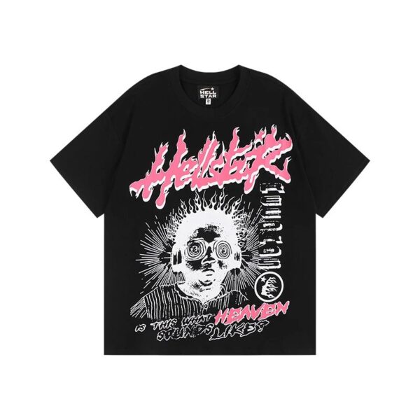 Hellstar High Street American Street Hip Hop Peplum Printed Short Sleeve T-Shirt