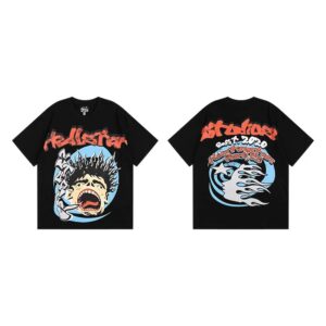 Hellstar High Street American Street Hip Hop Peplum Printed Short Sleeve T-Shirt