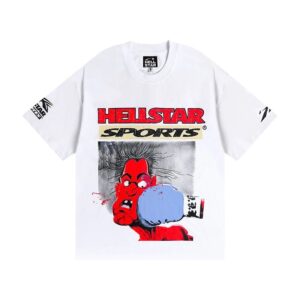 Hellstar High Street American Street Hip Hop Peplum Printed Short Sleeve T-Shirt
