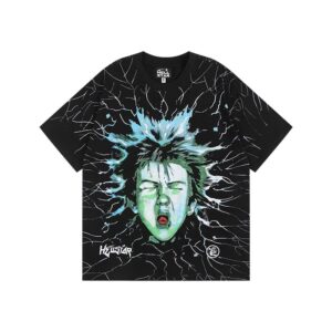 Hellstar High Street American Street Hip Hop Peplum Printed Short Sleeve T-Shirt