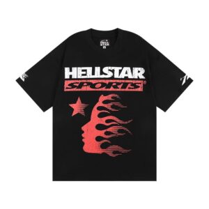 Hellstar High Street American Street Hip Hop Peplum Printed Short Sleeve T-Shirt