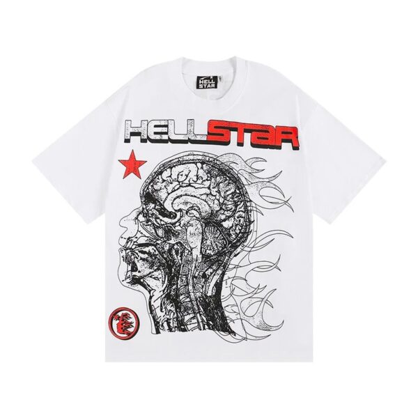 Hellstar High Street American Street Hip Hop Peplum Printed Short Sleeve T-Shirt