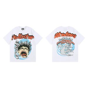 Hellstar High Street American Street Hip Hop Peplum Printed Short Sleeve T-Shirt