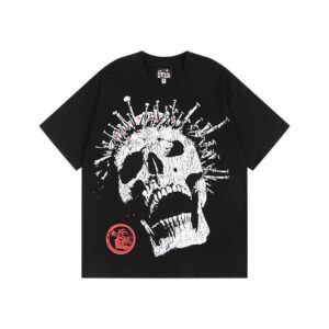 Hellstar High Street American Street Hip Hop Peplum Printed Short Sleeve T-Shirt