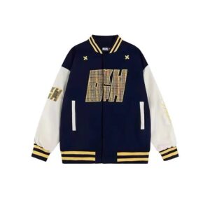 AC Milan Heavy Craft Embroidery Patchwork Leather Sleeve OFF Hundred Baseball Jacket
