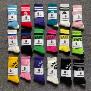 Bape Printed Logo Long Short Sports Skate Socks Multi-Color Collection